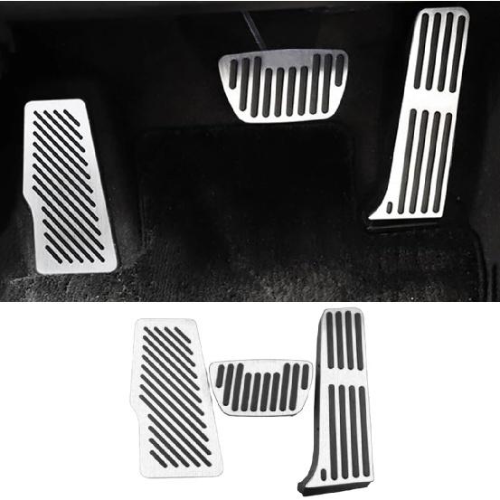 3Pcs Aluminum Alloy Pedal Cover for Toyota Camry 2018 No Drilling Aluminum Brake and Accelerator Pedal Covers,Silver