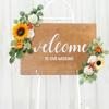 2Pcs/Set Welcome Sign Front Door Peony Backdrop Wall Silk Rustic Wedding Garland Artificial Flowers Arch