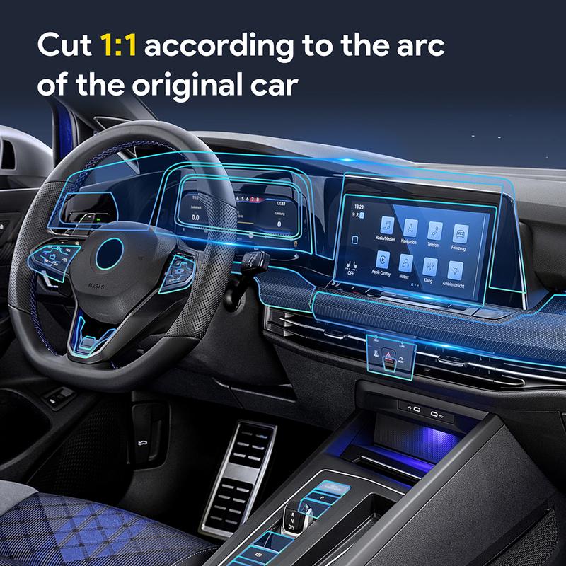 Tpu Transparent Film for VW Volkswagen Golf 8 Car Interior Stickers Center Console Screen Dashboard Gear Door Windows Panel