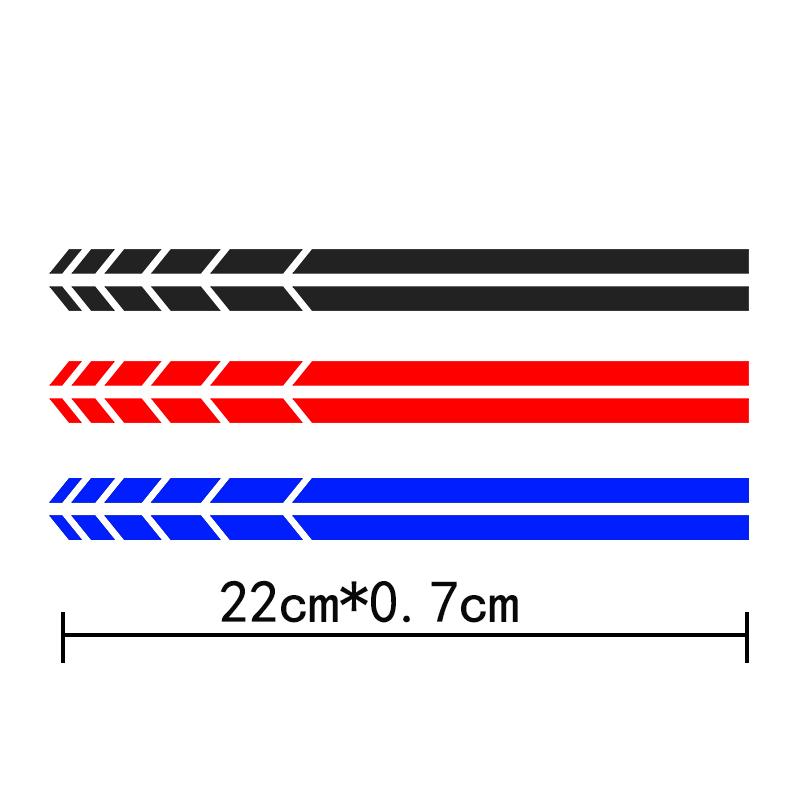 2 Sets 4PCS Car Stripe Stickers, Black/Silver 20*0.7cm Vinyl Decals for Truck Rearview Mirror & Vehicle Body Accessories