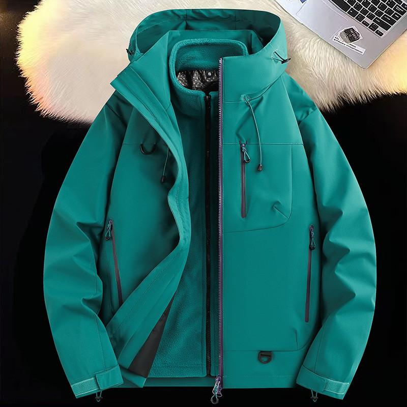Mens Hooded Outdoor Tactical Jacket With Removable Insulated Liner Wear