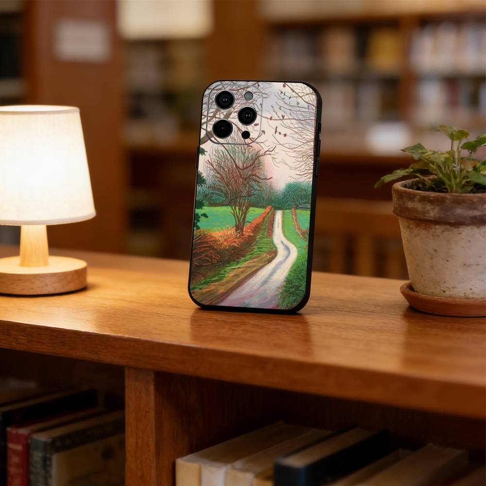 Чехол для телефона с изображением работ Дэвида Хокни Для iPhone 17, 16, 15, 14, 13, 12, 11 Plus, Pro Max, Другие Мягкий Черный Чехол