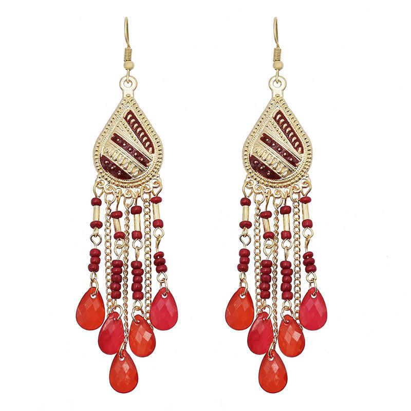 Серьги с кисточками из богемского хрусталя - Этнический стиль, стройнят лицо, преувеличенный дизайн для путешествий