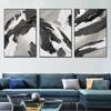 Abstract Black Gold Brush Oil Painting Printed On Canvas Gold Line Posters and Prints for Living Room Home Decoration Cuadros