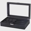 Dual-Color Carbon Fiber Leather Watch and Jewelry Storage Box: 6 Watches, 3 Bracelets/Glasses Capacity