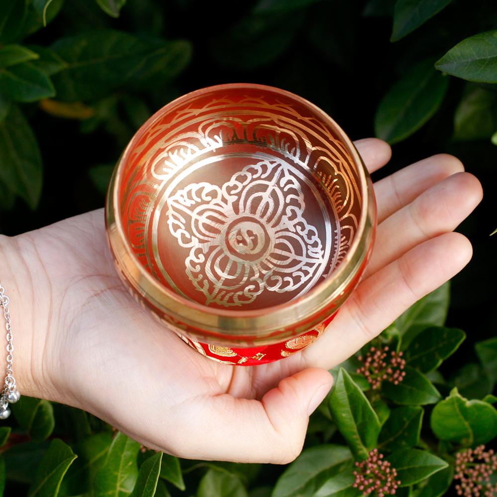 Tibetan Bowl 6cm Mini Singing Bowl Set Red
