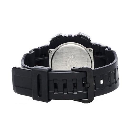 Casio AQ-S810W-1B Солнечные Аналогово-Цифровые Часы Мужские Мировое Время Секундомер Водонепроницаемость 100м Черный Резиновый Ремешок