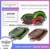 Foldable Water & Vegetable Basket Set: Large/Small Telescopic Strainers