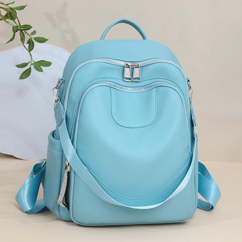 Женский мягкий кожаный рюкзак большой вместимости рюкзак для дальних поездок студенческий школьный рюкзак многофункциональная сумка через плечо