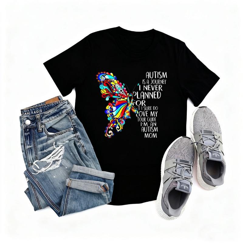 Autism Is A Journey Im An Autism Mom Autism Mom Shirt Autism Awareness Aware Autism Mother Comfortable Cotton Shortsleev Tees