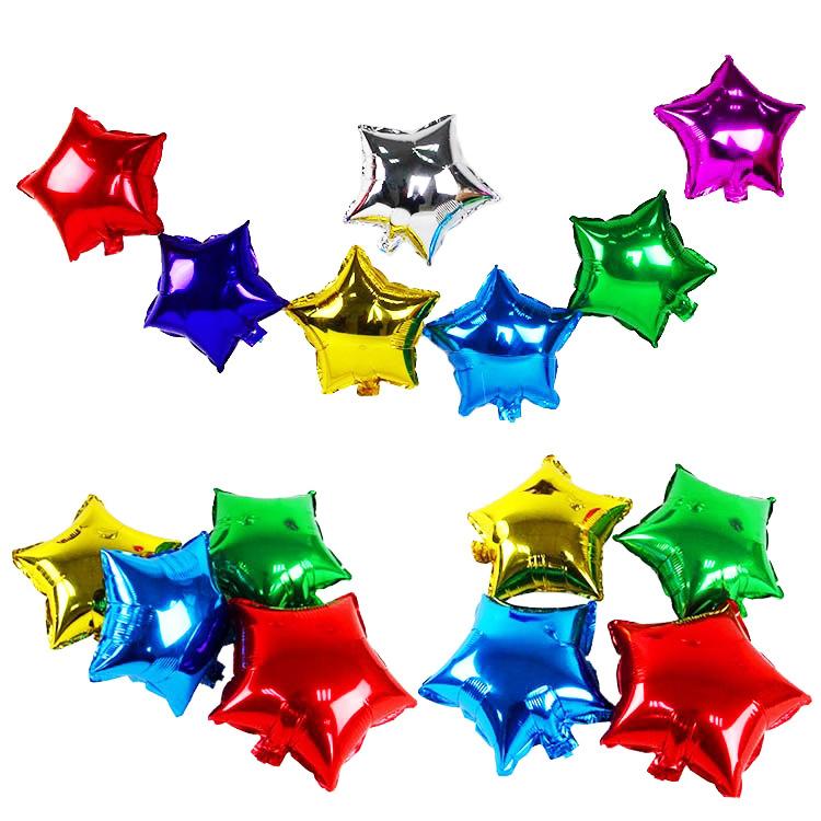 Monochrome Pentagram Aluminum Film Balloon Solid Color Shopping Mall Hotel Ktv Bar Store Scene Decoration