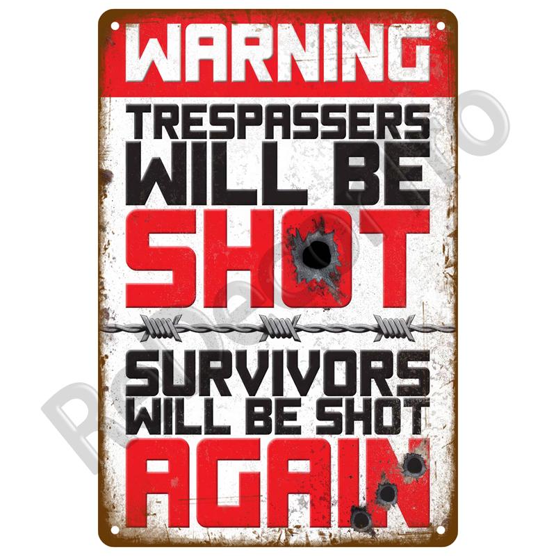 Metal Sign Decorative Wall Plate Art Beware Plaque Metal Vintage Decor Accessories Warning Danger Tin Sign Poster Caution Beware