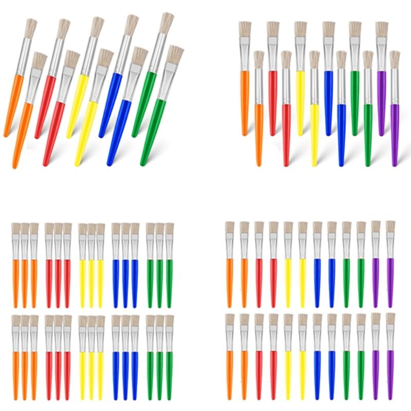 10/12/24/30 шт. Детские кисти для рисования, цветные кисти для художника, начинающего, для масла, акрила, акварели, для росписи камней, холста