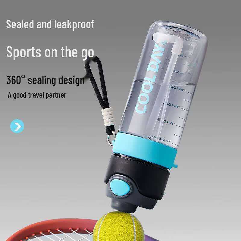 Kids Spray Water Bottle with Straw and Scale 330ml Fun Sports Water Bottle Leak-Proof Portable