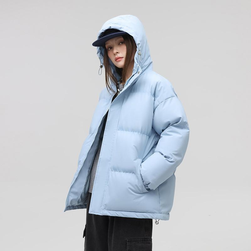Winter Solid Color Velvet Clothes Men's Hooded Large Size Hong Kong Style Loose Thickened Cotton-padded Clothes Boys' Student Jackets