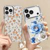 Чехол с мелким цветочным узором для iPhone 17 Pro Max iPhone 16 15 14 13 Pro Max 11 17e 16e Покрытие Рамка для камеры Прозрачная Мягкая силиконовая задняя крышка