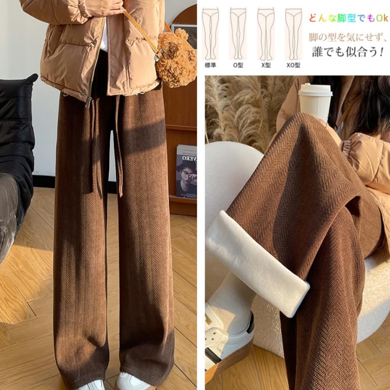 FEISEDY Теплые Свободные Большие Корейские Регулируемые A8258 Женские Брюки на Флисовой Подкладке, Хлопок, Посадка, Размеры, Стиль, Спортивные, Для Поездок на Работу, Повседневные, Теплые, Талия, Толстые,