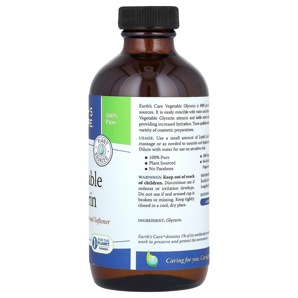 Earth's Care 100% Чистый Растительный Глицерин, 236 мл(8 жидких унций)