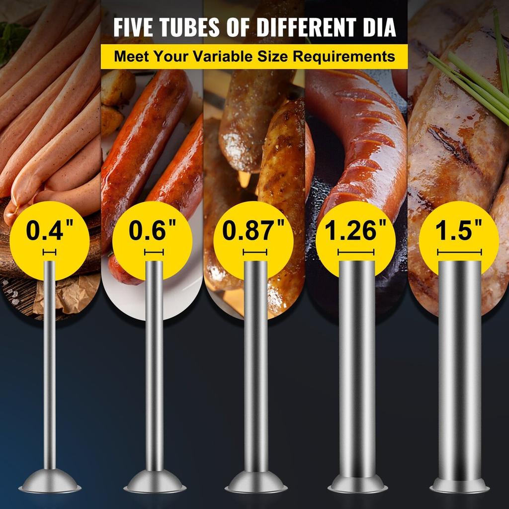 Sausage Stuffer Machine 7L Stainless Steel Sausage Filler Horizontal Manual Sausage Meat Stuffer Machine for Making Hot Dog Sausages Bratwurst