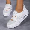 2025 Cushion Platform Shoes Women Casual Shoes Ladies Sneakers Breathable Mesh Spring Summer Wedge Shoes Ankle Strap Flats