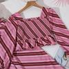 Children's Fashion Set: Fall Girls' Casual Striped Top and Pants Two-Piece Set