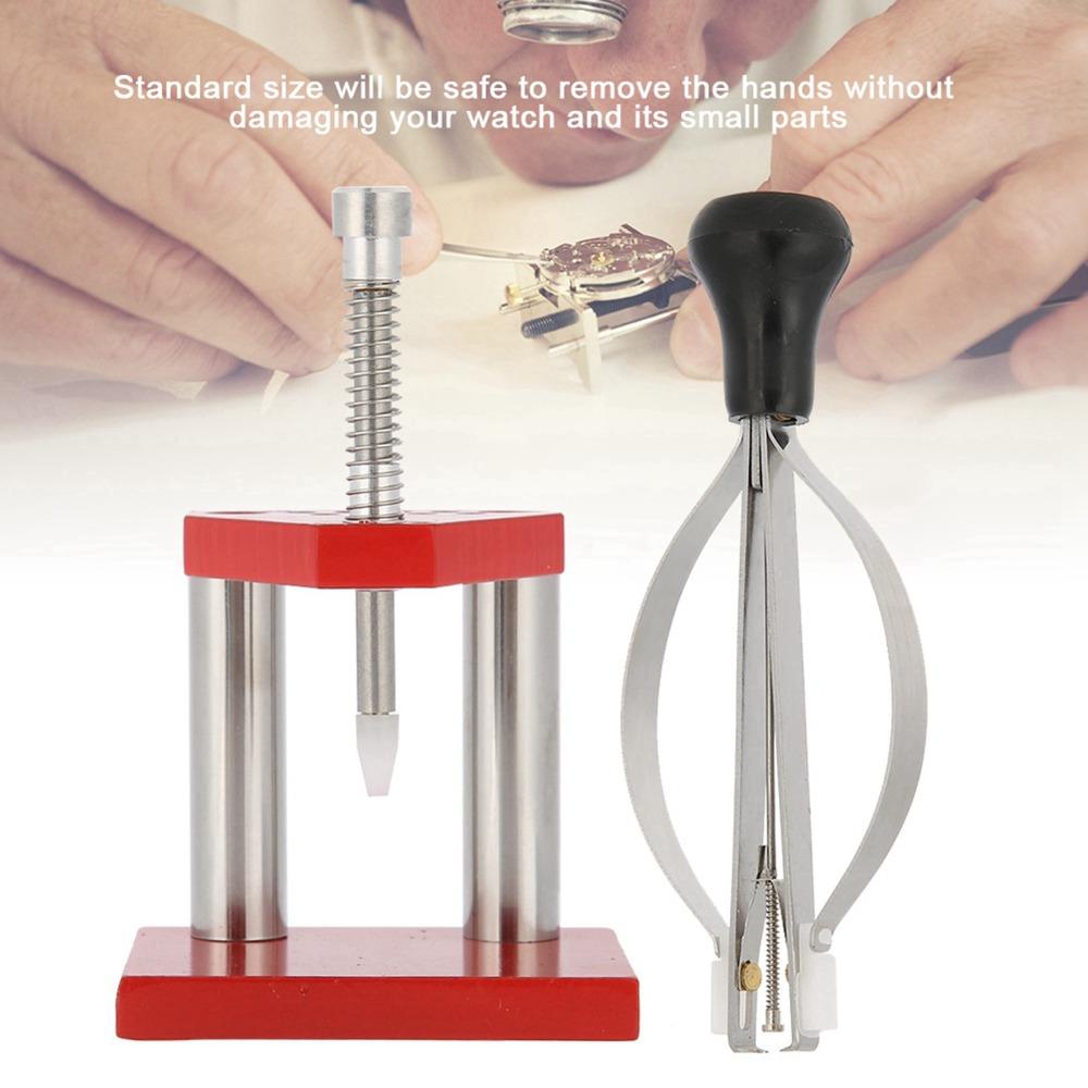 Red Watch Hand Plunger Alloy Steel Watch Repair Tool Full Set Watch Hand Puller Hands Repair