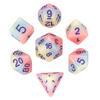 Cusdie Многослойный набор кубиков для D&D, смола, блестки, 7 шт. D4-D20, разноцветный полиэдральный набор кубиков для настольных ролевых игр D&D