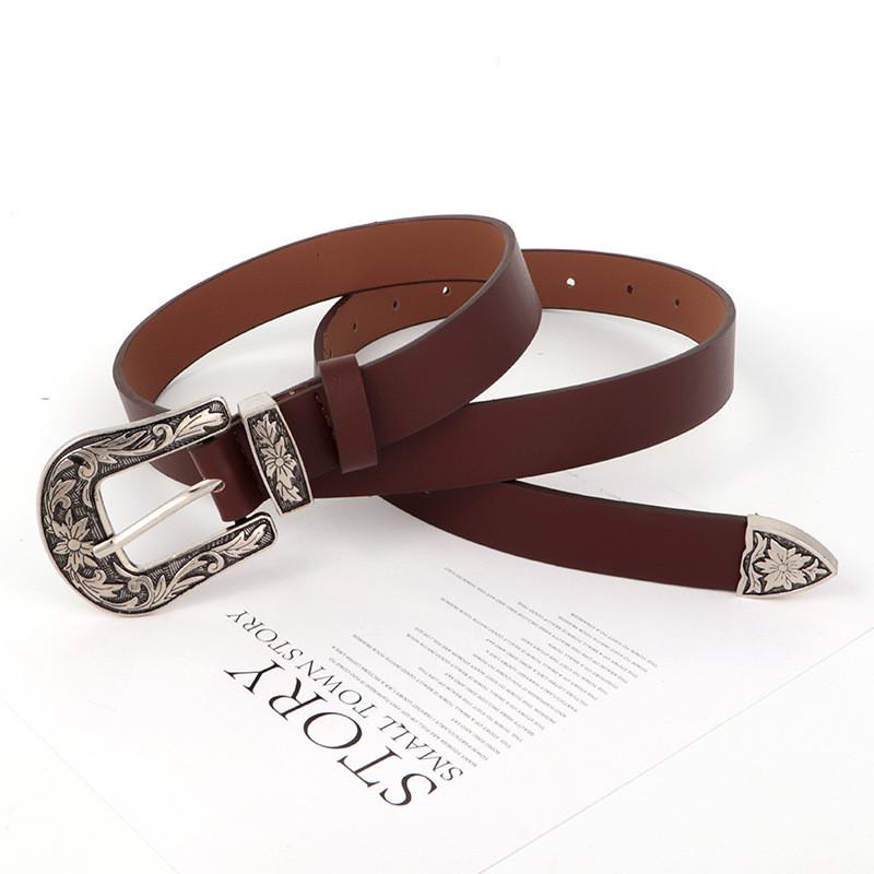 Классический кожаный ремень из ПУ для женщин с пряжкой из сплава, подходит для работы и повседневной одежды