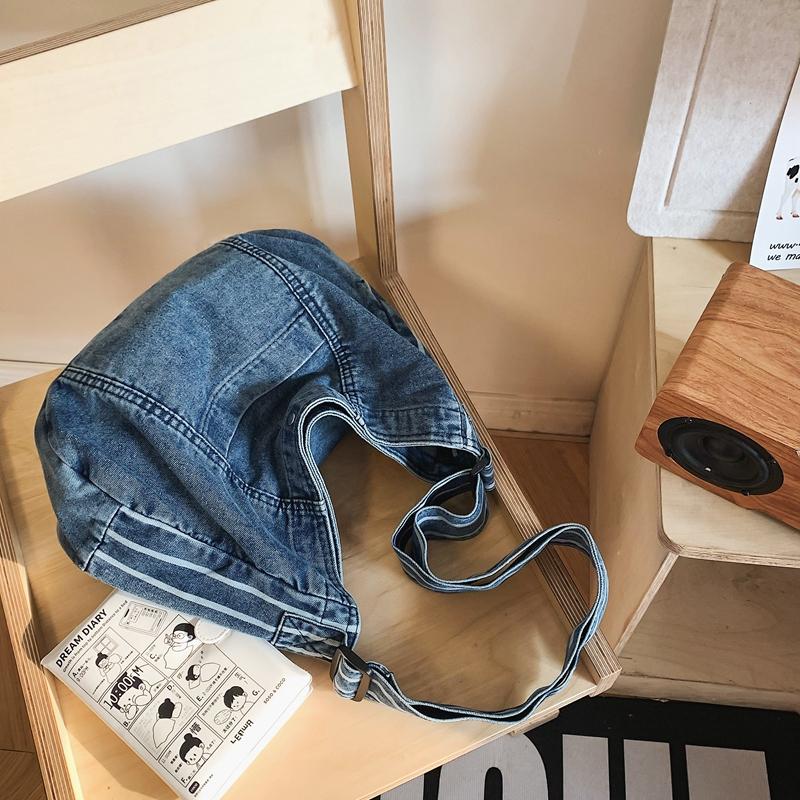 Denim Tote Bag Women's Large Capacity Shoulder Crossbody Bag