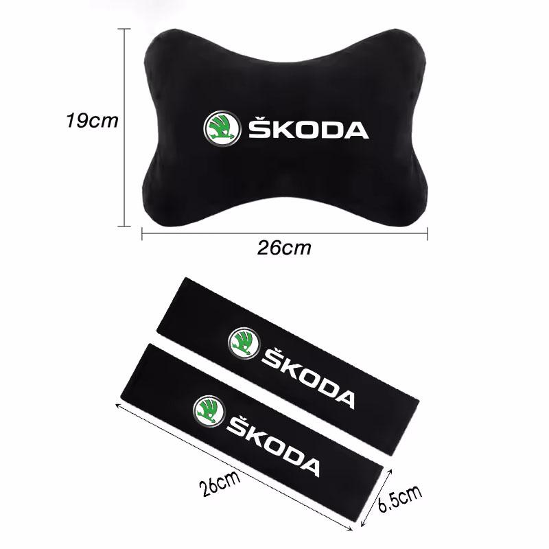 drxhs8 For Skoda Rapid Kodiaq Superb Fabia Octavia A7 Kamiq Yeti Car Headrest Neck Support Seat Soft Neck Pillow Auto Accessories