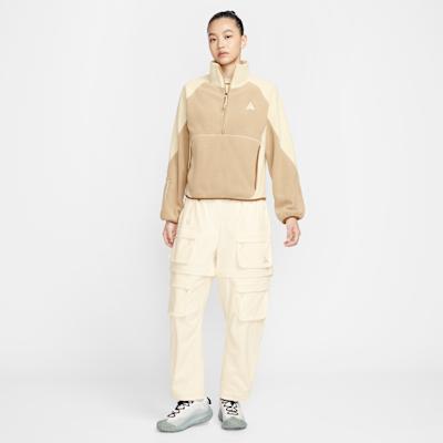 Women's Nike ACG Sweatshirts Women's Khaki Stand Collar Moderate Regular