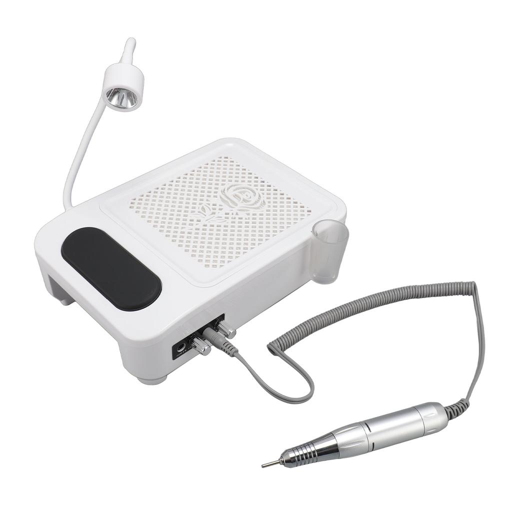 4 In 1 Nail Suction Dust Collector Grinder 6pcs Light Chips Multi Functional Manicure Lamp Grinder