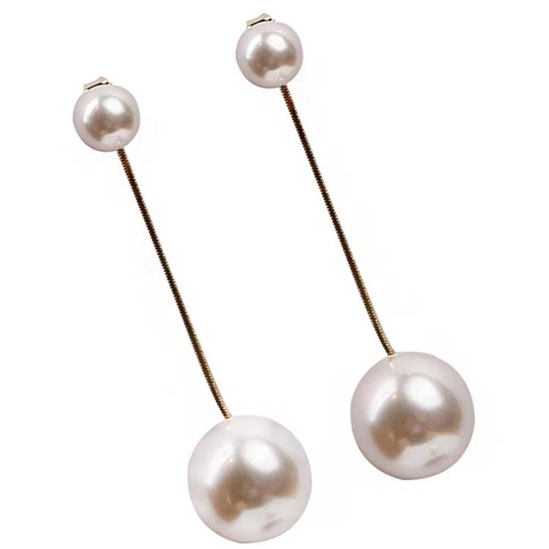 Elegant Pearl Tassel Earrings for Women - 2025 Niche Design, Long Style, Face-Slimming Ornaments