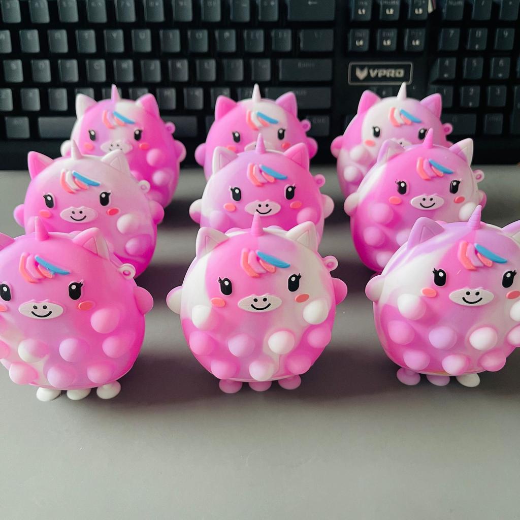 Animal Squeezing Toy 3D Silicone Decompression Ball Toy Children's Deratization Pioneer Press Shark Unicorn with Suction Cup