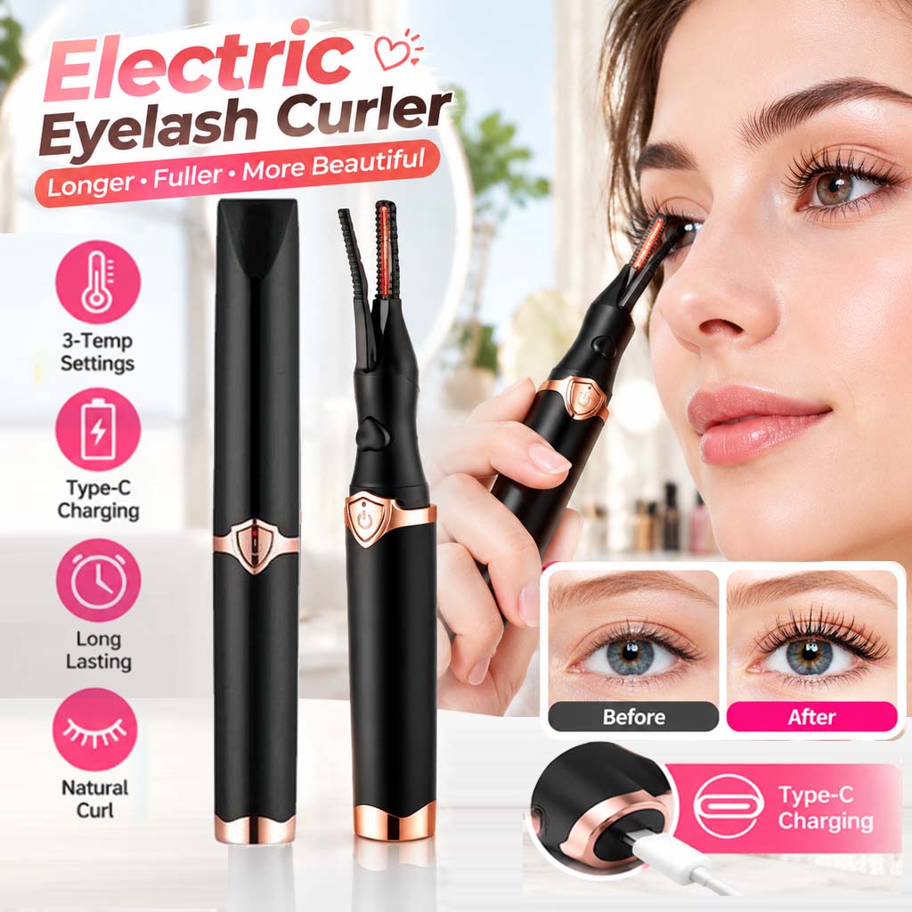 3-Gear Electric Eyelash Curler Type-C Fast Charge Long Lasting Battery Natural Curling Wand Waterproof Eye Beauty Gadget Gift