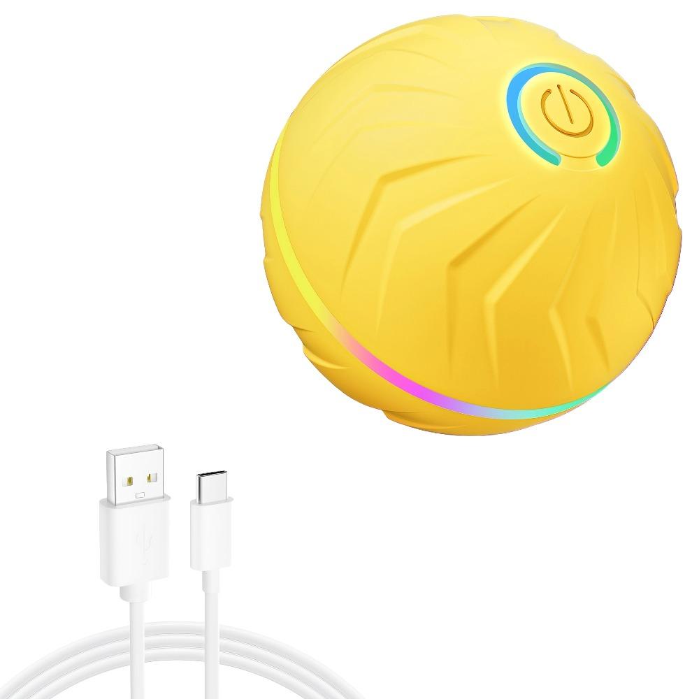 Умная игрушка для собаки, интерактивная игрушка для питомца, случайное катание и прыжки, разноцветные огни, долгий срок службы батареи 4 часа, вкл