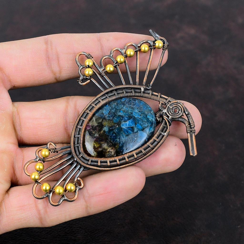 Подвеска с арбузом и турмалином, медная проволока, обернутая подвеска, драгоценный камень, птица, ювелирные изделия, подвеска ручной работы, очень красивые медные украшения, подарок на годовщину