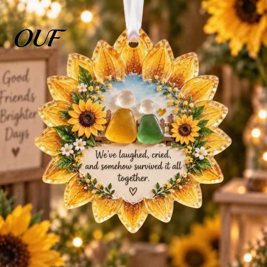 Xmas Fireplace Wall Ornaments Heartfelt Holiday Keepsake Ornament, Acrylic Hanging Decoration for Loved Ornament Set Ones, Christmas Tree Pendant Home