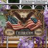 2D Flat, 1pc "250 Years Celebration" Patriotic Plaque, 12"×8" - Vintage Eagle & Flag Design Wall Sign, Red White & Blue - Aluminium Wall Hanging