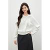 Women's Elegant Spliced Collar Bow Knit Sweater