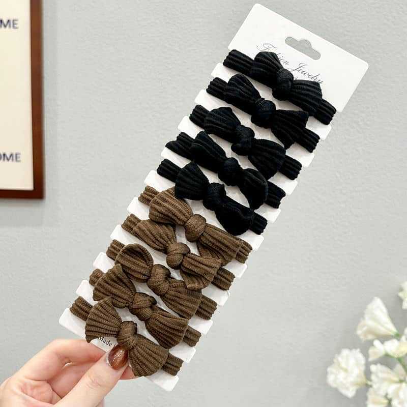 5-10Pc/Set Coffee Women Bowknot Hair Bands Elastic Headbands Black Bow Tie Scrunchies Headwear Girl Korean Hair Accessories Gift