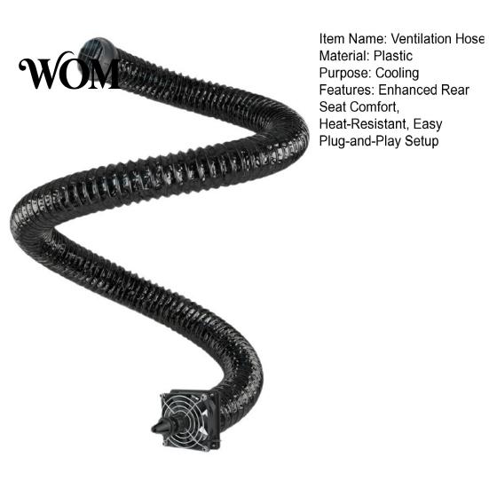 360 Degree Adjustable Car Air Vent Conditioning Ventilation Hose for Back Seat, Portable Duct with Heat-resistant Aluminum USB Flow Fan, Pipe