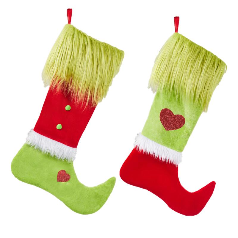 1 шт. большой рождественский декоративный кулон в виде елки с зелеными волосами в виде монстра-носка