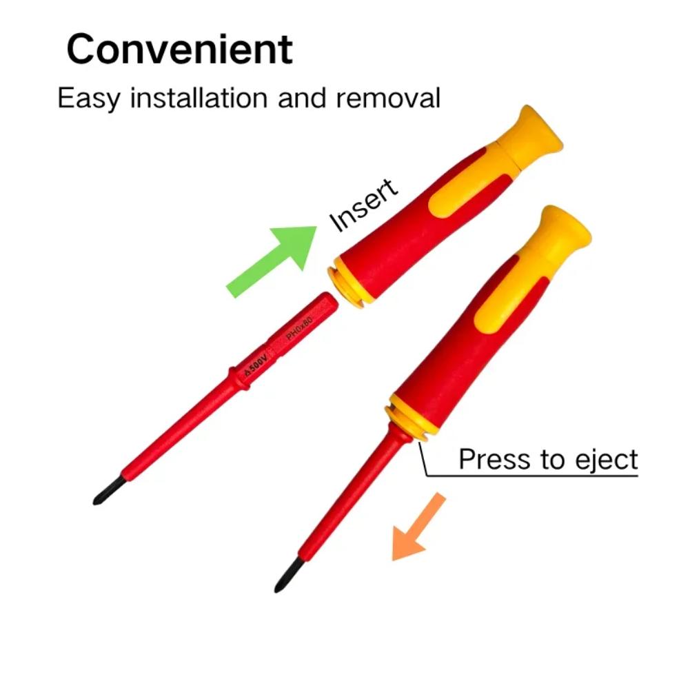 10 In 1 Interchangeable Blade 500V Insulated Screwdriver Set With Case Magnetic For Home Professional Electricians Repair Tools