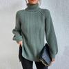 Зимний свитер с разрезом по бокам, морозостойкий эластичный простой повседневный свободный теплый пуловер, уличная одежда