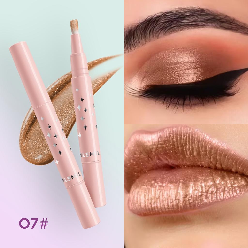 MLSMILE 8-цветная перламутровая кисть для жидких теней для век с мягкой щетиной. Бриллиантовые глянцевые жидкие тени для век, вращающиеся, многофункциональное использование.