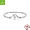 S925 Sterling Silver Love Basic Bracelet, Classic Versatile Love Diy Bracelet Can Be Stacked With A Single Belt