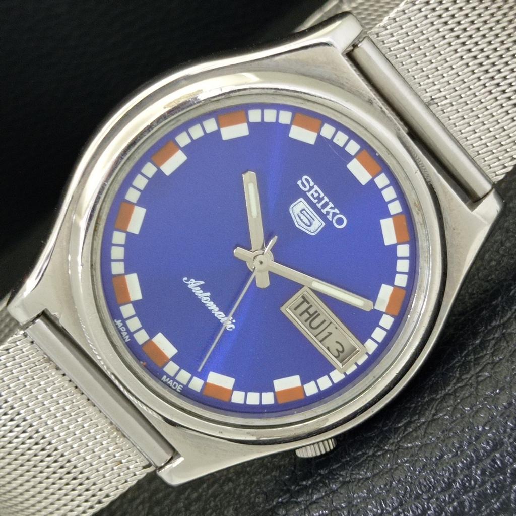 АВТОМАТИЧЕСКИЕ ВИНТАЖНЫЕ ЧАСЫ SEIKO 5 ЯПОНИЯ 7009A МУЖСКИЕ С СИНИМ ЦИФЕРБЛАТОМ a701362-5