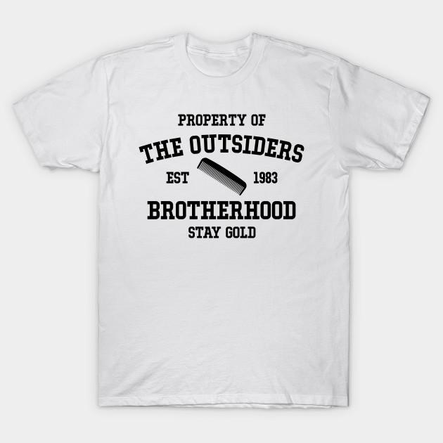Мужская черная футболка с принтом The Outsiders Печать на трансферной бумаге без вырезания Хлопковая футболка