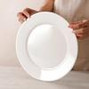 European White Ceramic Buffet Steak Plate